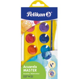 ACUARELAS MASTER 12 PASTILLAS Y 1 PINCEL.