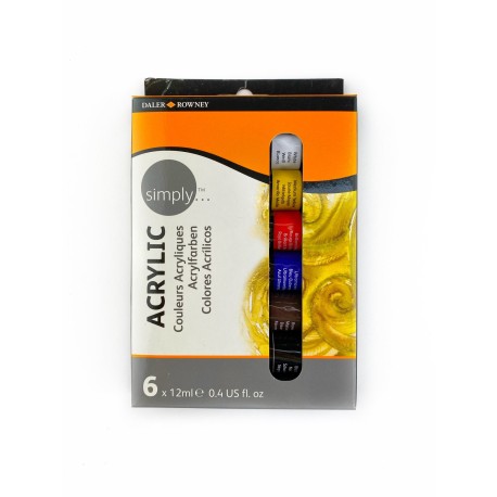 Acrílico Simply Daler Rowney Caja Con 6 Tubos De 12ml