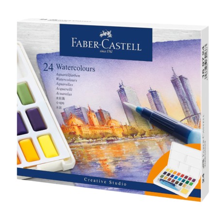 Acuarelas Creative Studio Faber Castell 169724 Estuche Con 24 Medias Pastillas