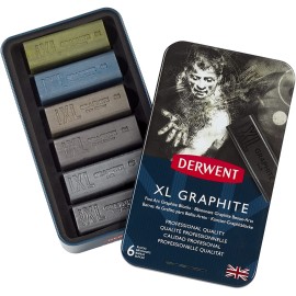 Barra De Grafito XL Graphite 2302010 Derwent Estuche Con 6 Piezas