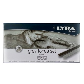 Barras De Pastel Duro Lyra 5641122 Gray Tones Set Con 12 Piezas