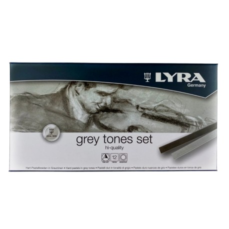 Barras De Pastel Duro Lyra 5641122 Gray Tones Set Con 12 Piezas
