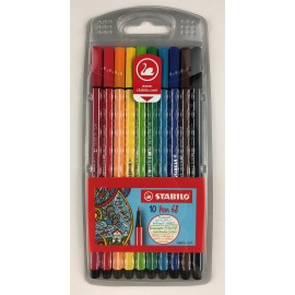Blister c/10 marcadores Stabilo Pen 68
