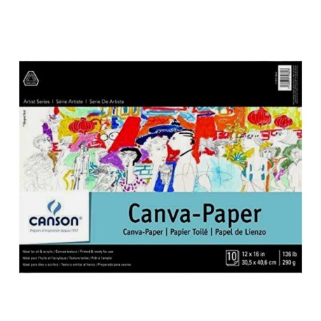 Block De Dibujo Canson Canva 10 Hojas De Papel 290g 30.5x40.6cms