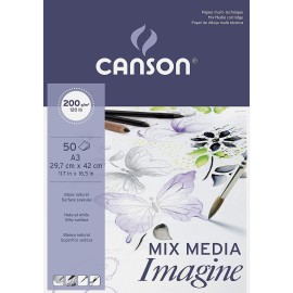 Block De Dibujo Canson Imagine Mix Media A4 29.7x42cm