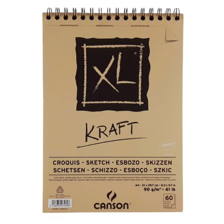 Block De Dibujo Canson XL Kraft 90 Grs 60 Hojas