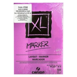 Block De Dibujo Canson XL Marker A4 Para Marcador 100 Hojas 21X29.7 CM