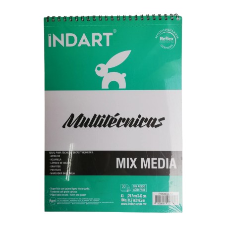 Block De Dibujo Mix Media Multitécnicas Indart 180grs