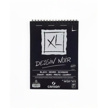 Block De Dibujo XL Canson Dessin Noir Black 150g 40 Hojas