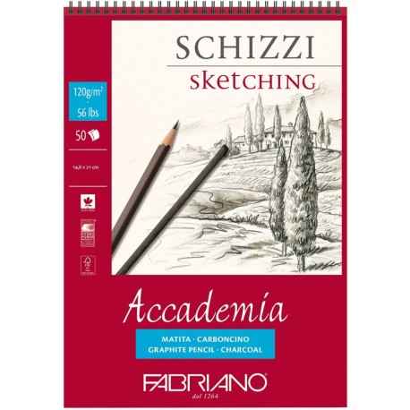 Block Fabriano Academia Sketching 14.8x21cm 50 Hojas