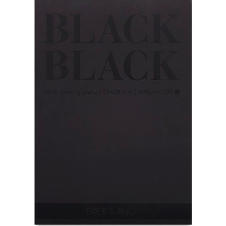 BLOCK FABRIANO BLACK SMOOTH 21X29.7 CM CON 20 HOJAS