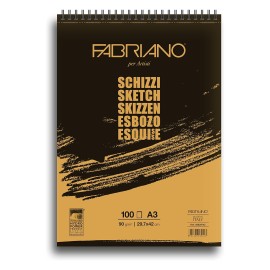 Block Fabriano Schizzi A3, Medida 29.7x42cm 90grs Con 100hjs