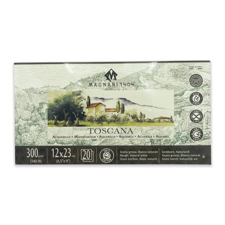 BLOCK MAGNANI 1404 ACUARELA 300G 12X23CM TOSCANA 20 HOJAS