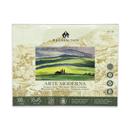 BLOCK MAGNANI 1404 MIX MEDIA 300G 35X45CM ARTE MODERNA 20 HOJAS