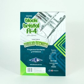 BLOCK NORMALIZADO A-4  BRISTOL FAVINI 25 HOJAS 210 X 279 MM