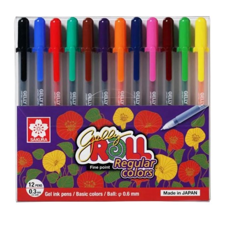 Bolígrafo De Gel Gelly Roll Regular Colors Sakura Set Con 12 Piezas