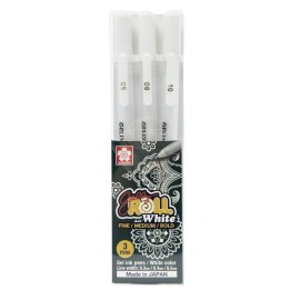 Bolígrafo De Gel Gelly Roll White Color Sakura Set Con 3 Piezas