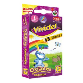 CAJA C-12 CRAYONES TRIANGULAR VIVIDEL