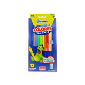Caja C/12 Lápices De Colores Gigantes Triangulares Norma