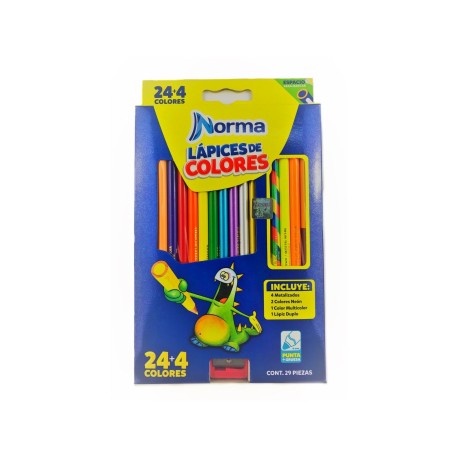 Caja C/28 Lápices De Colores Redondos Norma