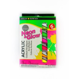 Caja c/6 tubos acrílicos neon 12ml Daler Rowney
