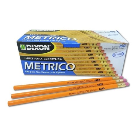 Caja con 100 lápices de Grafito No.2HB Metrico Dixon