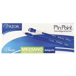 CAJA CON 12 BOLIGRAFOS AZUL PIN POINT