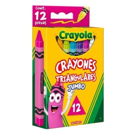 CAJA CON 12 CRAYONES JUMBO TRIANGULARES CRAYOLA