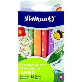 CAJA CON 12 PELICRAYONES JUMBO TRIANGULARES  PELIKAN