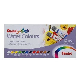 Caja Con 12 Tubos Acuarelas Pentel Profesionales