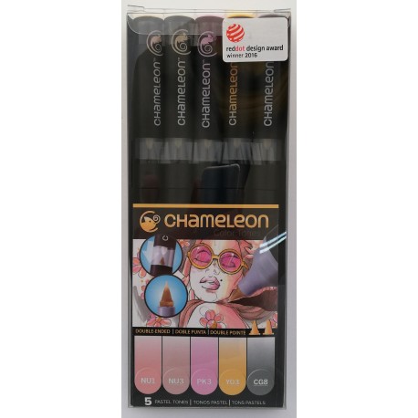 Caja Con 5 Rotuladores Chameleon Colores Pastel
