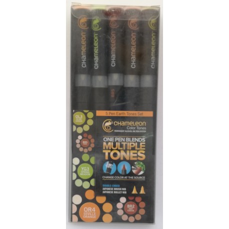 Caja Con 5 Rotuladores Chameleon Colores Tierra