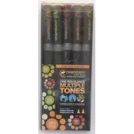 Caja Con 5 Rotuladores Chameleon Colores Tierra