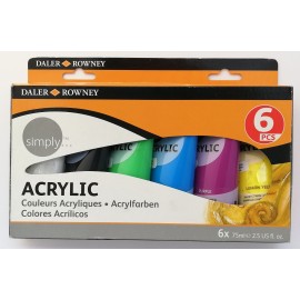 Caja Con 6 Tubos De Pintura Acrílica Daler Rowney