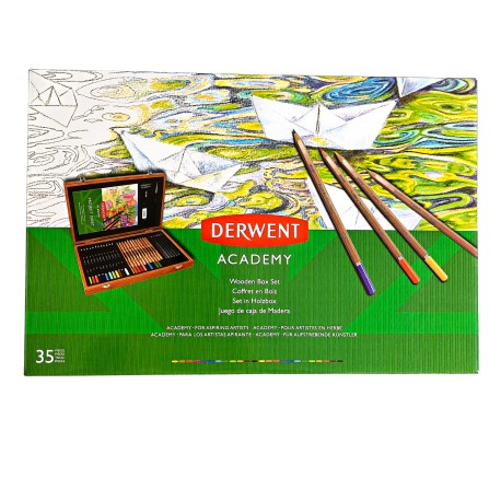 Caja De Madera Con Lápices De Colores Derwent Academy.