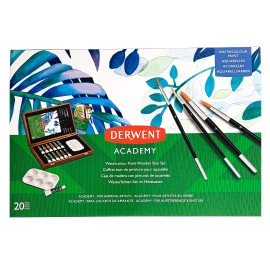 Caja De Madera Con Pinturas De Acuarelas Derwent Academy.