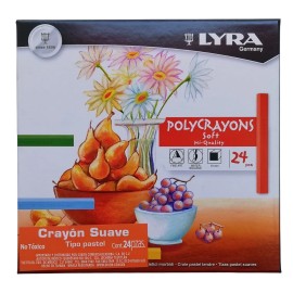 Crayones Tipo Pastel Suaves Lyra 5651240 Polycrayons Soft Set Con 24 Piezas