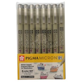 Estilógrafo Pigma Micron 01 Sakura Estuche Con 8 Piezas