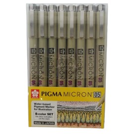 Estilógrafo Pigma Micron 05 Sakura Estuche Con 8 Piezas