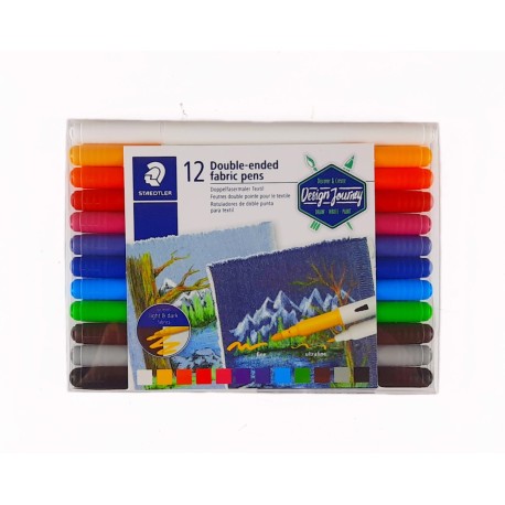 Estuche c/12 Rotuladores De Doble Punta Para Textil Staedtler