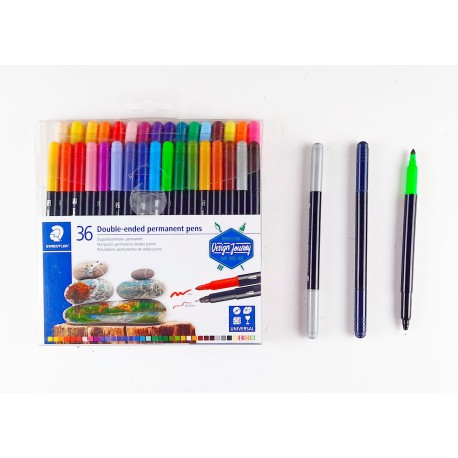 Estuche c/36 Marcadores Double-Ended Permanents Pens