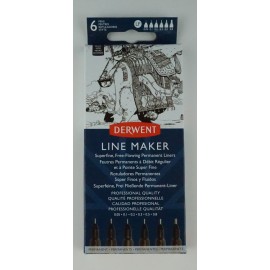 Estuche C/6 Marcadores Black Line Maker Derwent.