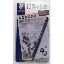 Estuche Con 12 Lápices De Dibujo Mars Lumograph Steadtler