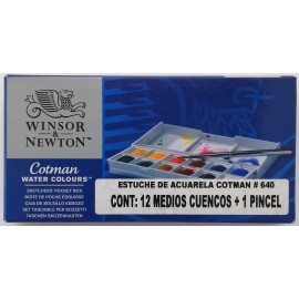 Estuche Con 12 Medias Pastillas Acuarela Cotman Winsor & Newton