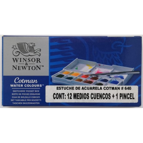 Estuche Con 12 Medias Pastillas Acuarela Cotman Winsor & Newton