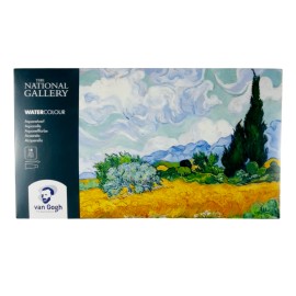 Estuche Con 18 Medias Pastillas De Acuarelas Van Gogh.