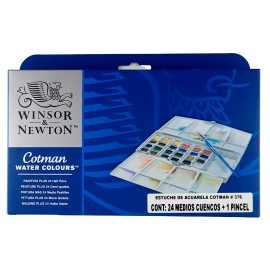 Estuche Con 24 Medias Pastillas Acuarelas Cotman.