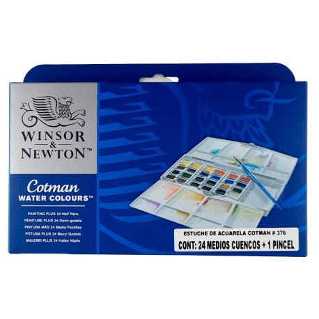 Estuche Con 24 Medias Pastillas Acuarelas Cotman.