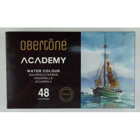 Estuche Con 48 Pastillas Acuarela Obertone Academy