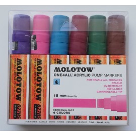 Estuche Con 6 Marcadores De Acrilico 15mm One4all Molotow